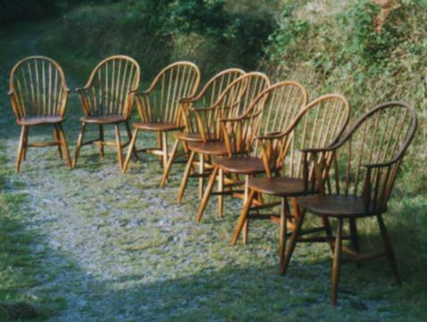 A set of eight Continuous Arm Windsor Chairs