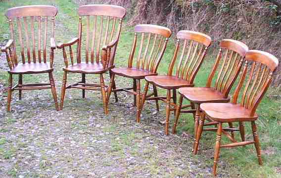 A set of Lath Back Windsor Chairs